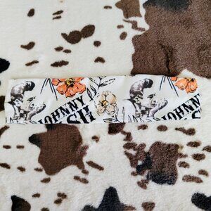 Johnny Cash Western White Yoga Headband
